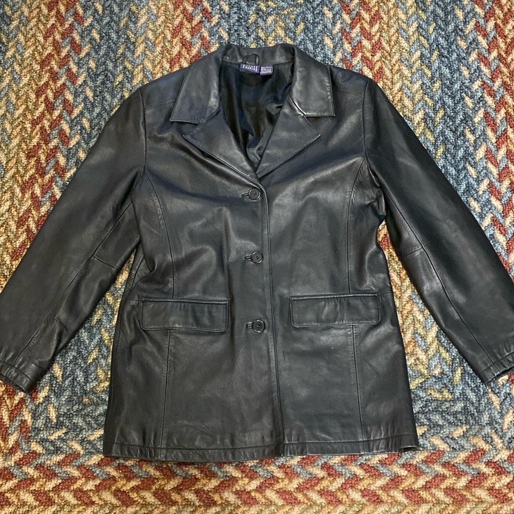 Women’s Leather Jacket Size Medium Lambskin Quiet Luxury Old Money Fall
